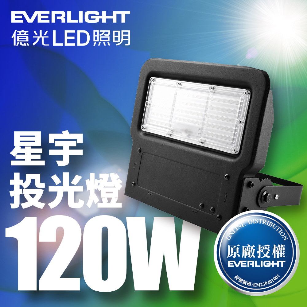 Everlight億光 LED 星宇 120W 全電壓 IP65 投光燈(白光), , large