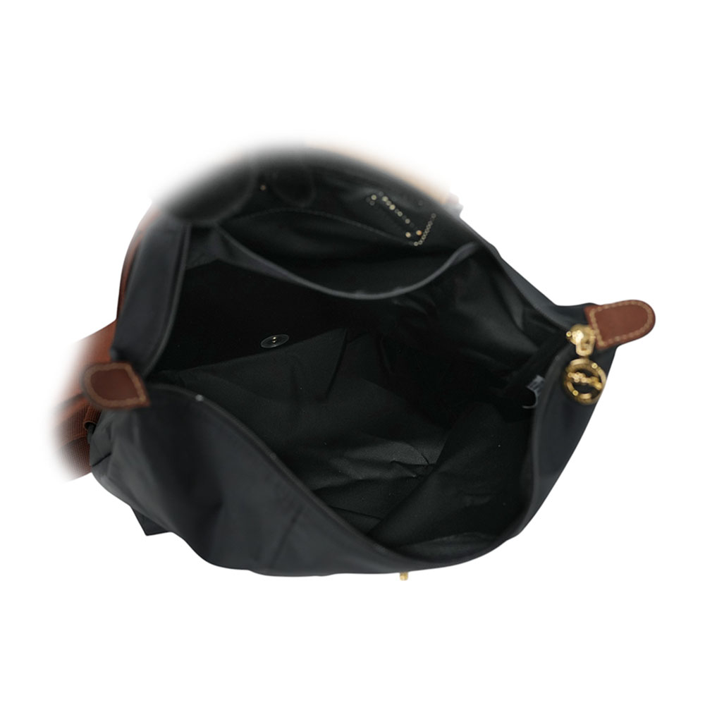 LONGCHAMP Le Pliage Original M 再生帆布中型折疊後背包/黑色, , large