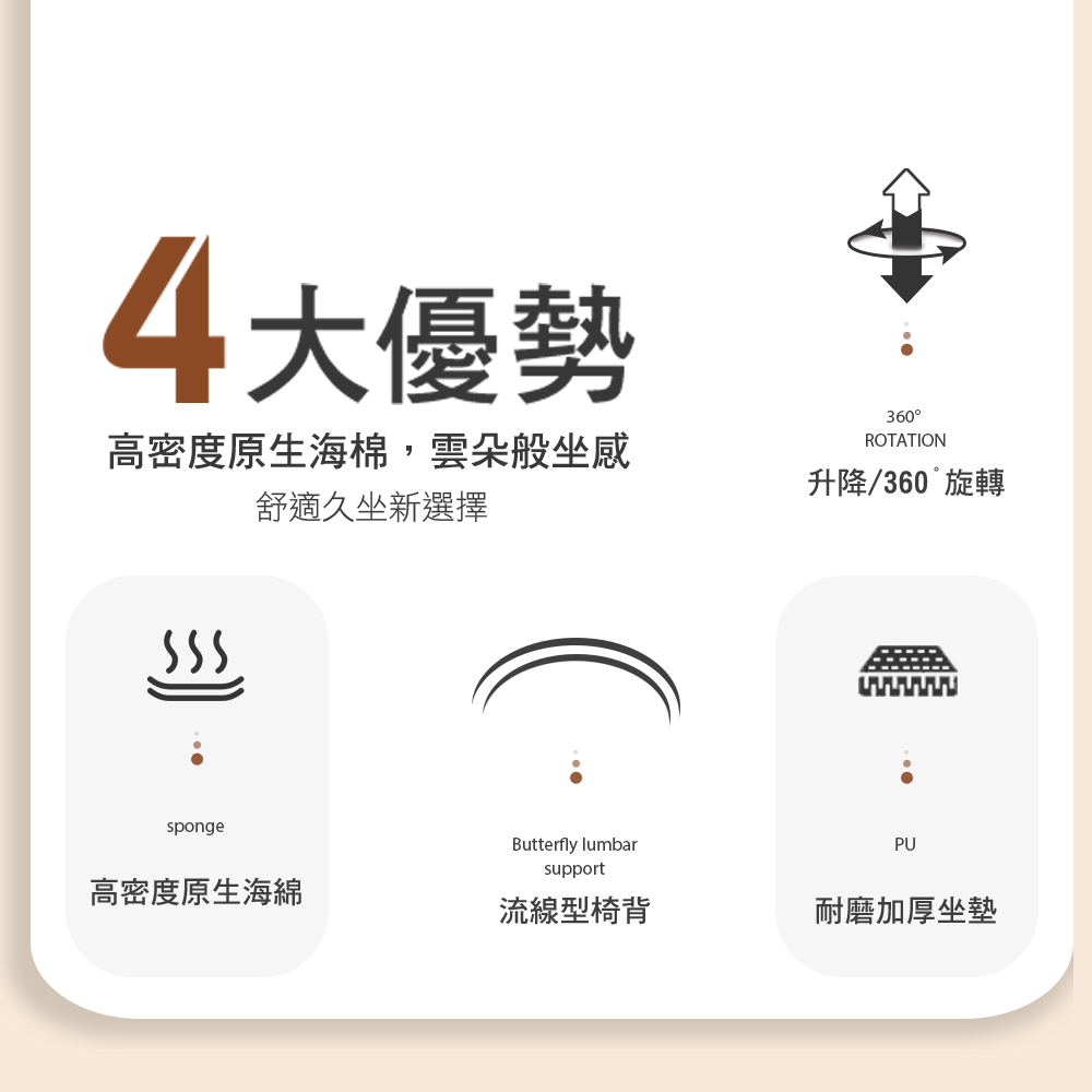 【G+居家】免組裝 摩登雲朵扶手高吧檯五爪高腳椅(氣壓升降椅/高腳椅/吧檯椅/中島椅/酒吧高凳/收銀高椅凳), , large