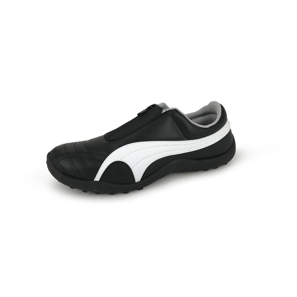 襪套式男休閒運動鞋 男運動鞋 男鞋 簡約 撞色 拉鍊 免綁鞋帶 省力 耐髒 人體工學 柔軟 抓地 防滑 黑 白 黑紅