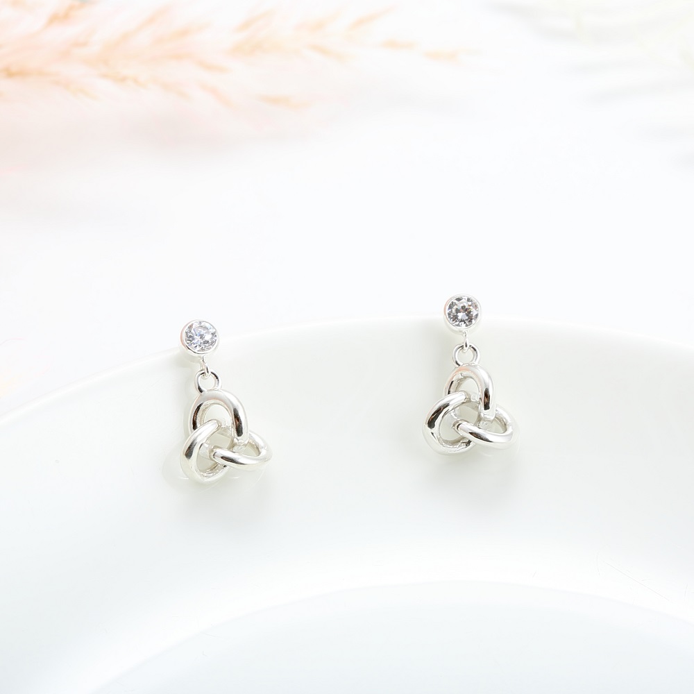 【Angel & Me】Love infinity s925 sterling silver earrings gift, , large
