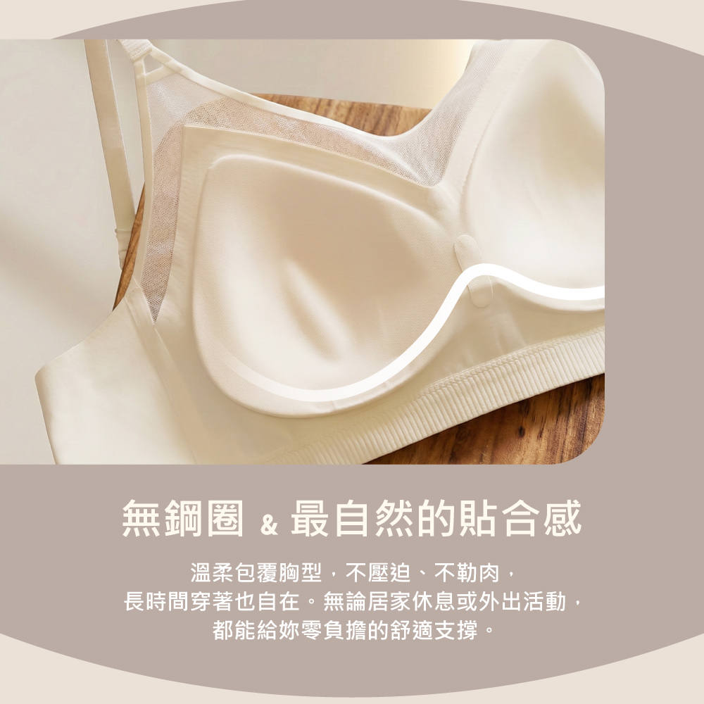 【伊柔EVEROY】偷心視角 無痕裸感無鋼圈內衣 M-2XL｜網紗微性感 W033-16 香草黃, , large