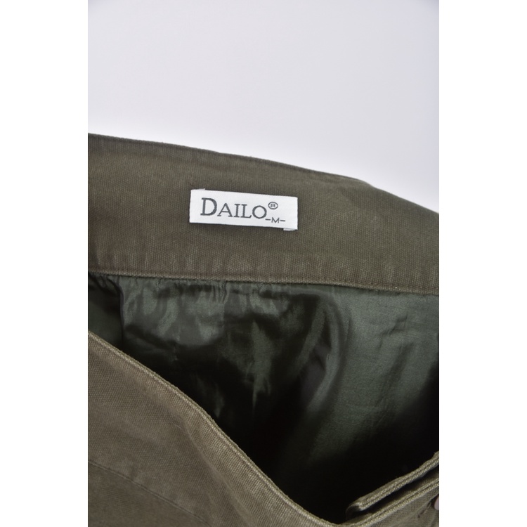 (L) dailo質感棉質綠色短裙二手衣, , large