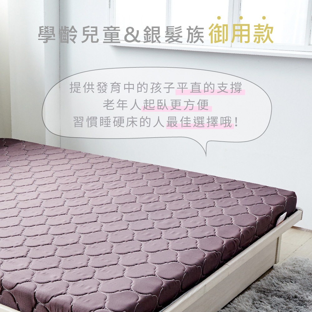 台灣製【藤原傢俬】冬夏兩用護背防螨抗菌10 cm彈簧床墊-硬, , large