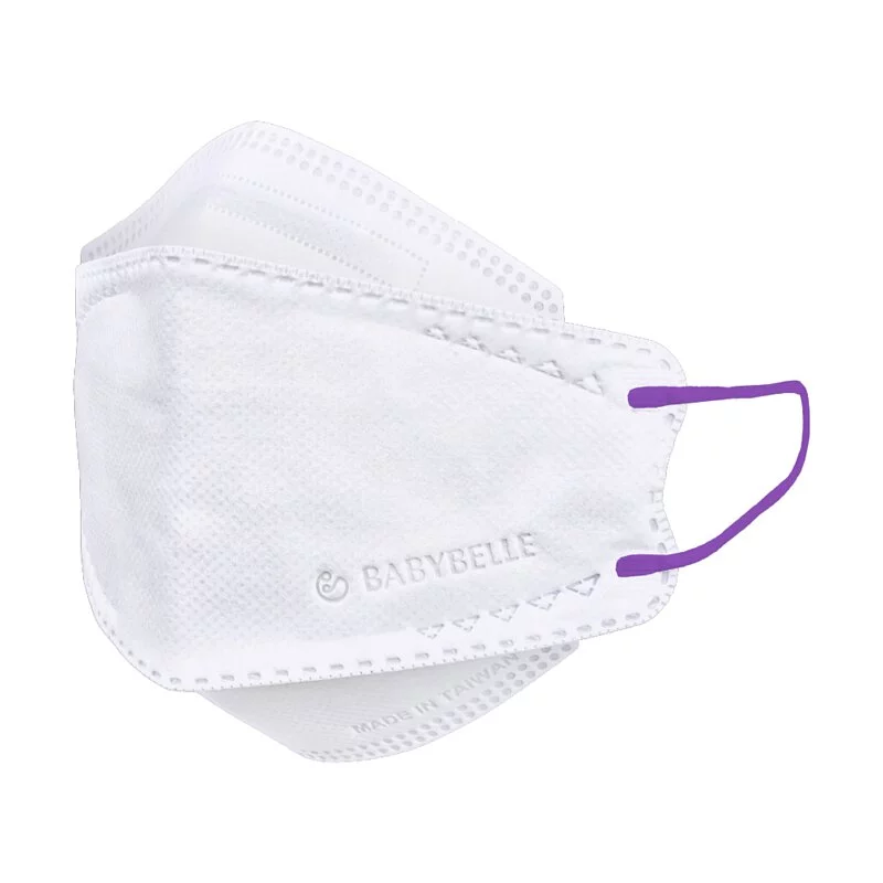 【BABYBELLE 愛貝恩】KN95 Adult Medical Mask - Snow White x Purple, 雪花白x深紫, large