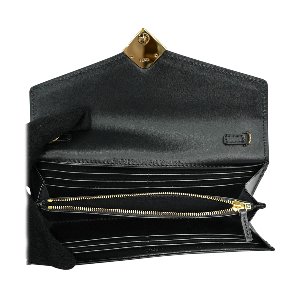 FENDI FF Diamonds 防刮小牛皮鍊帶WOC/黑色, , large