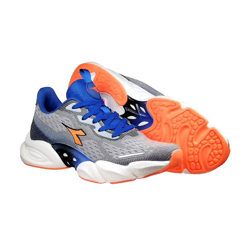 DIADORA迪亞多那 專業避震慢跑鞋 男運動鞋 男鞋 寬楦 輕量 透氣 Q彈 耐用 吸震 回彈 足弓支撐 灰藍 白藍, , large