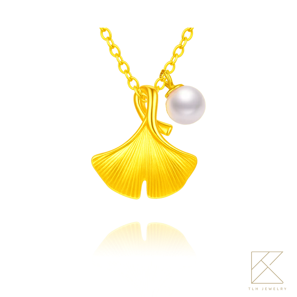 【TLH】黃金墜項鍊 純金999多選 月光珍語 約重0.02錢&plusmn;0.01, , large