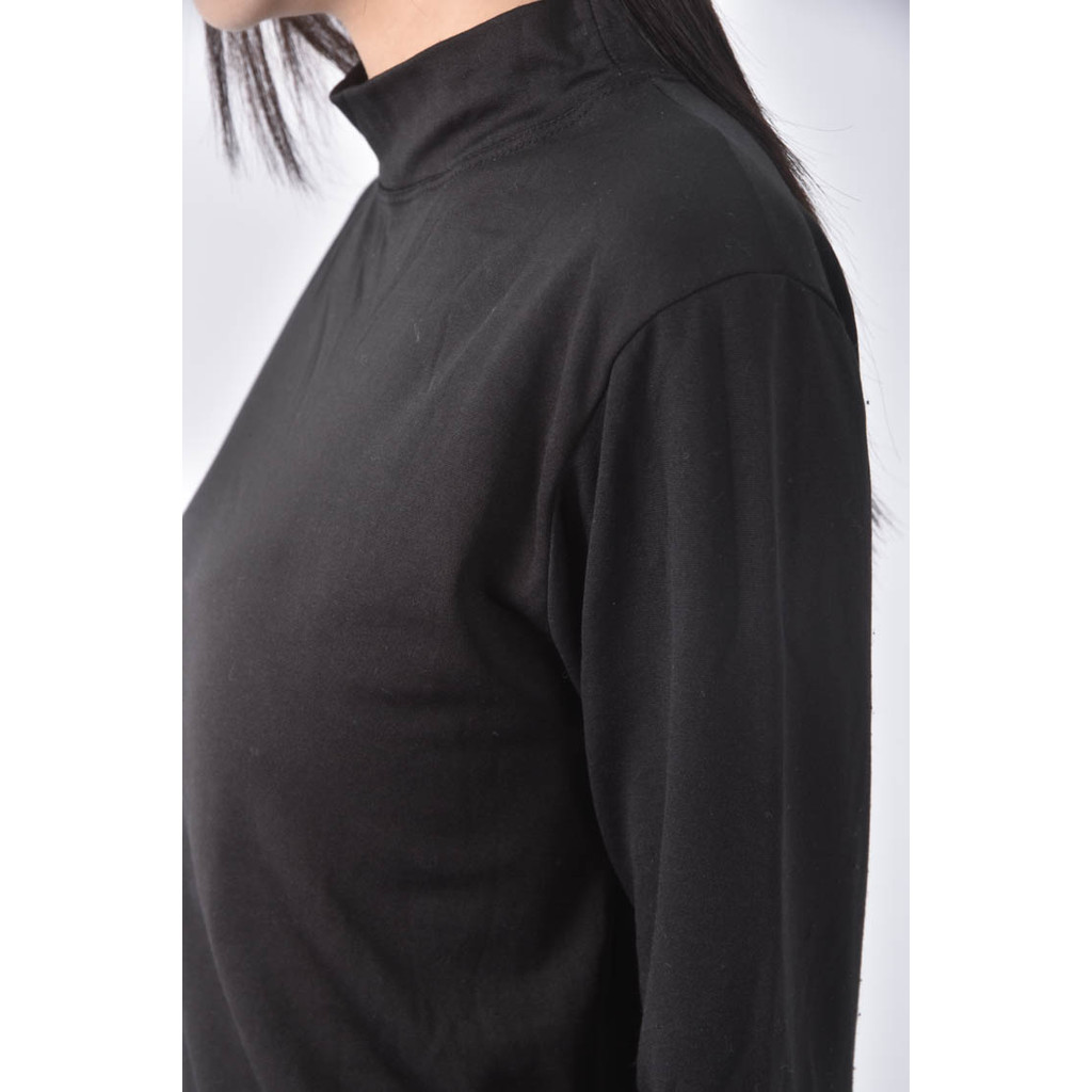 (S) 【又又私服】運動中領黑色長袖上衣二手衣, , large