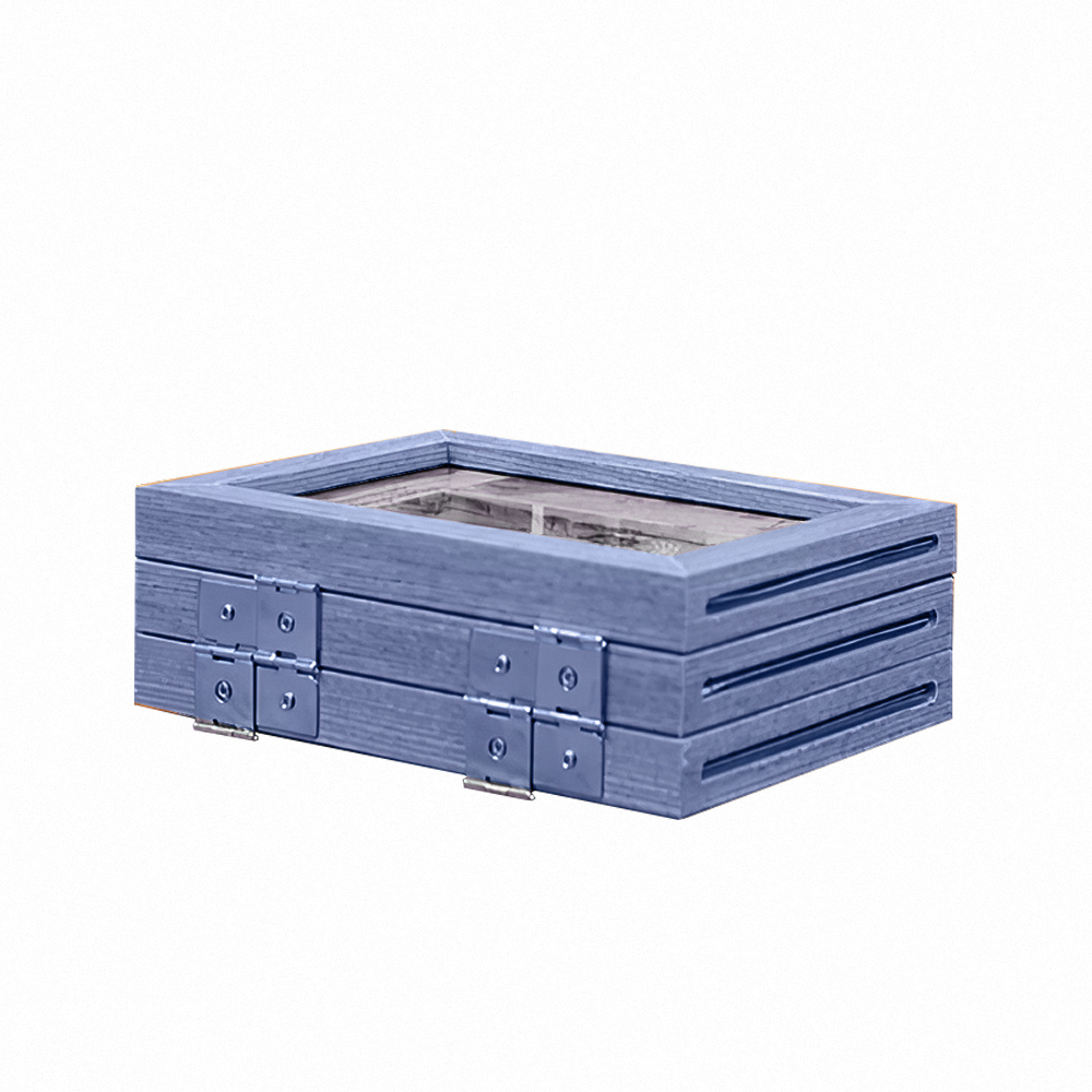 【上手家居】三折相框 6吋 6吋藍色(透明相框/展示框/木質相框/多格相框/玻璃相框), , large