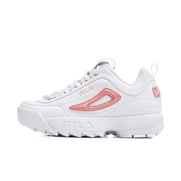 Kixpress-Fila Disruptor II 女 運動休閒鞋 老爹鞋 經典 厚底 舒適 白 粉紅 [5-C609Y-154], , large