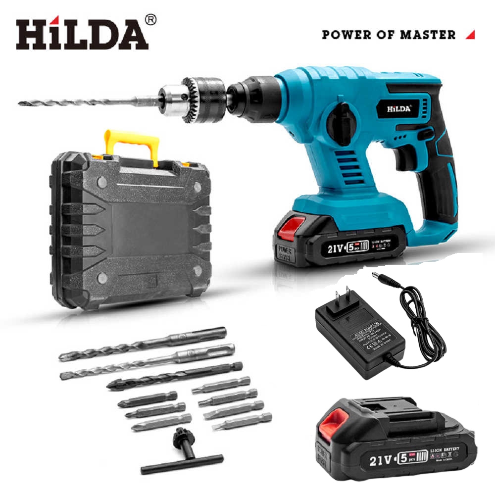 【HILDA】希爾達電動工具 21V 雙電 免出力兩用錘鑽 HL21-H2, , large