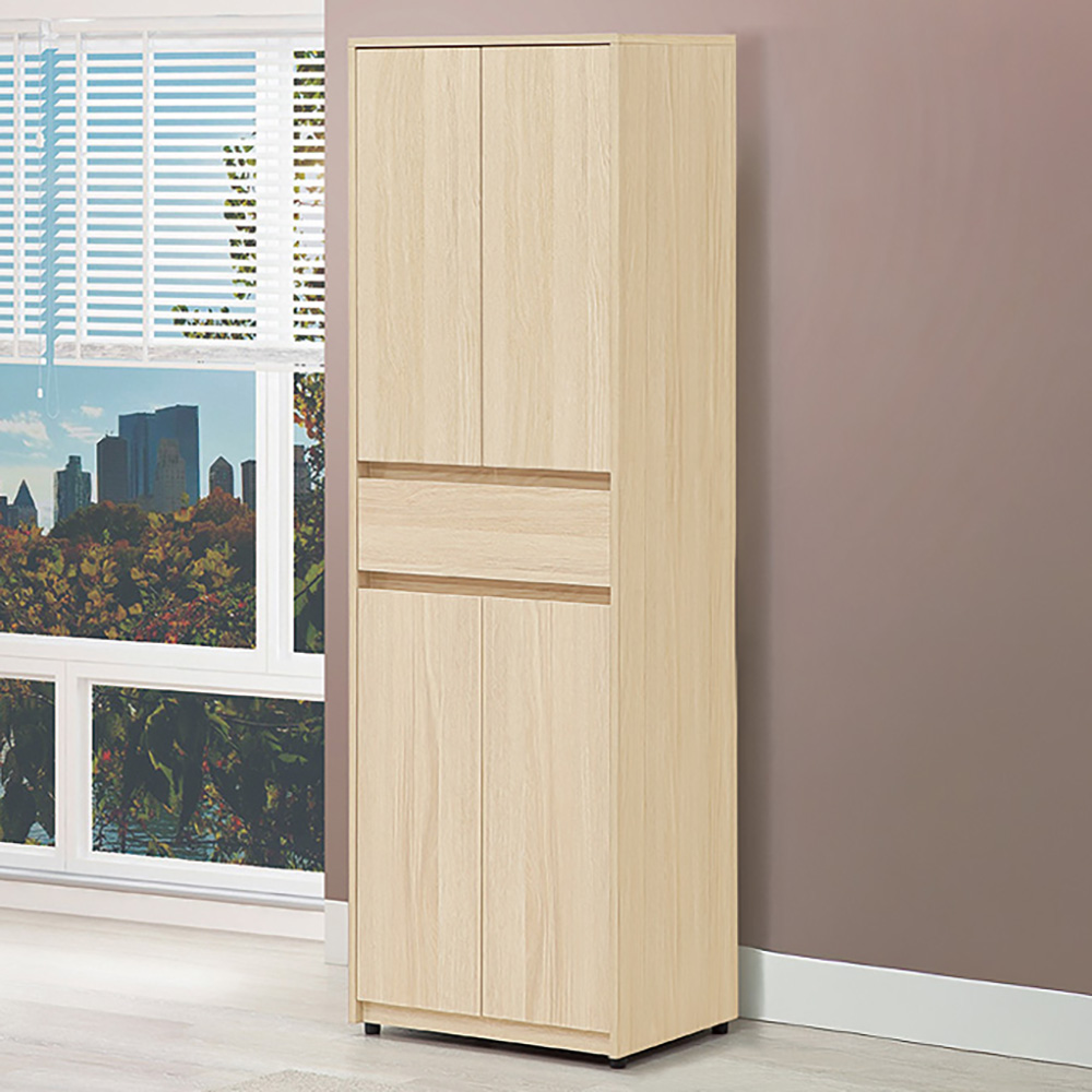 【Hampton 漢汀堡】娜朵白橡色中抽四門高鞋櫃, , large