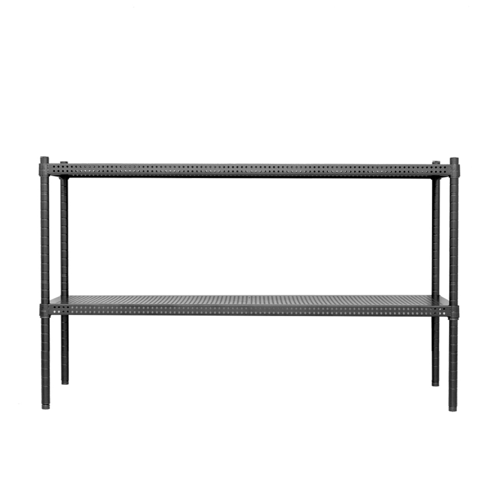 【Y HOUSE】90x35x60cm perforated board two-layer rack perforated board rack iron rack - black paint, , large