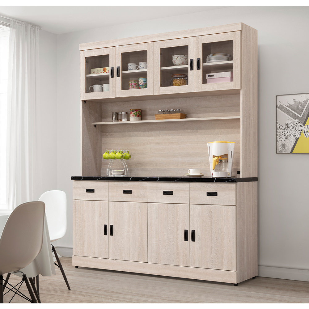 【唯熙傢俱】昂諾鋼刷白5.3尺石面餐櫥櫃, , large