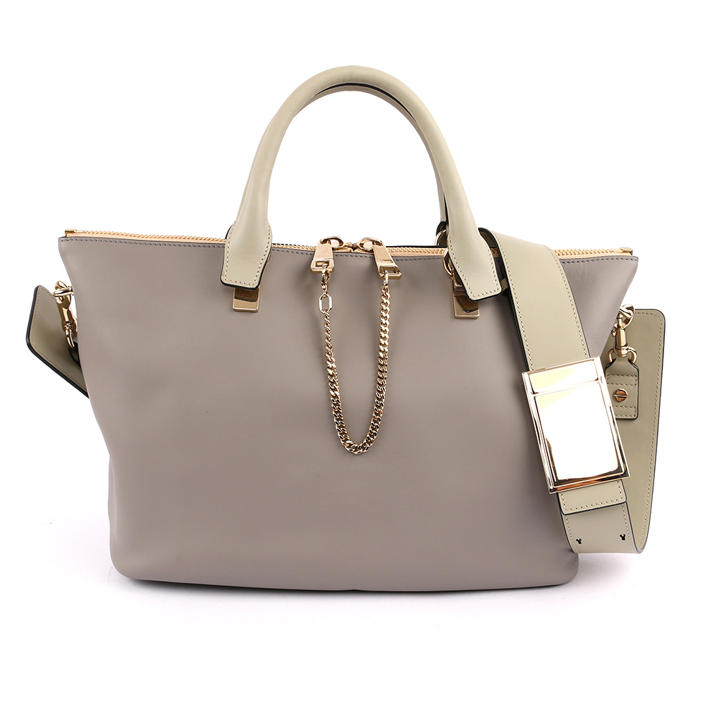 CHLOE' Baylee Small羊毛two-tone tote小牛皮/灰色, , large