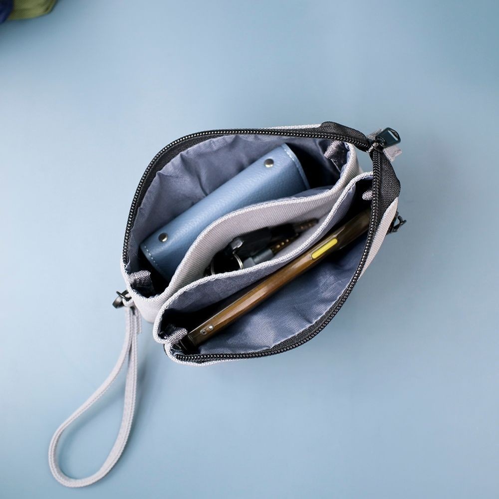 【MQ】雙層手拿包/零錢包-黑色 手機包 隨身包, , large