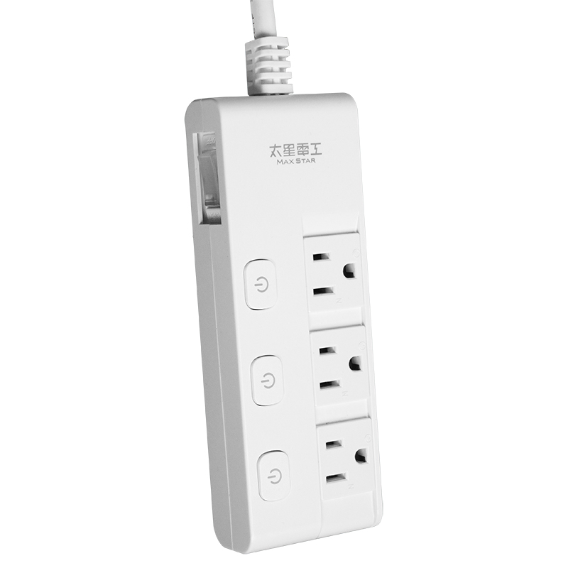 太星電工蓋安全四開三插滑蓋電腦線3P/9尺, , large
