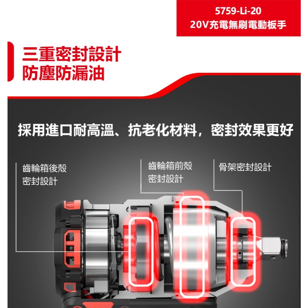 WIN五金 DEVON 大有 5759-Li-20 20V 無刷中扭力衝擊扳手 1000牛頓米 短軸159mm, , large
