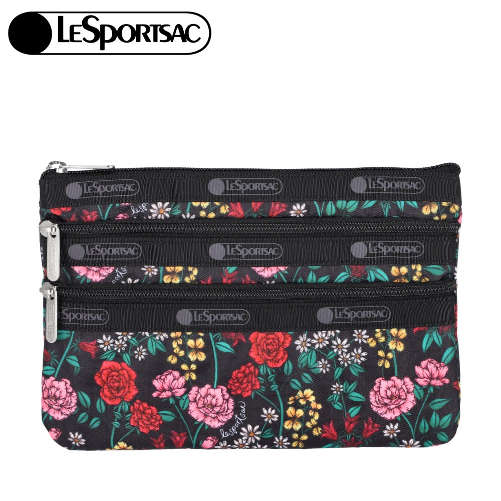 |快速出貨|Lesportsac 3-zip Cosmetic 三層拉鍊化妝包 送禮-馥郁花語, , large
