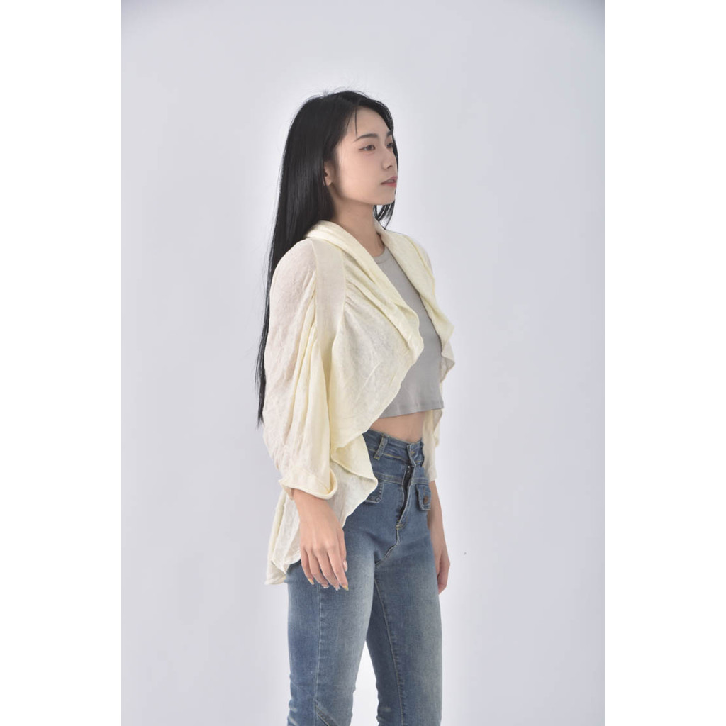 (F) le full透紗白色罩衫二手衣, , large