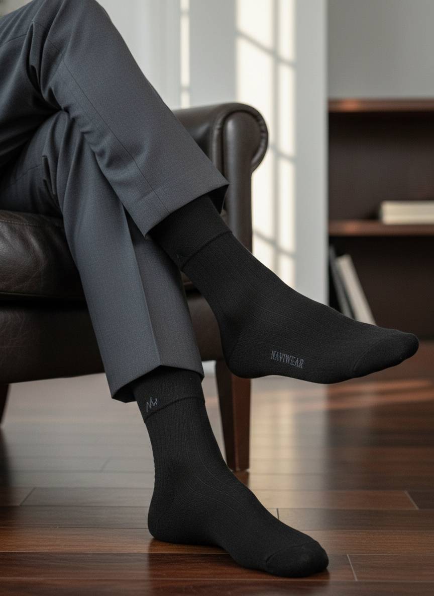 [Kaimei Cotton Industry] 3 are included in the group, gray, Taiwan&rsquo;s top quality! NAVI WEAR combed cotton handmade fine-needle wide-mouth casual socks for men, , large