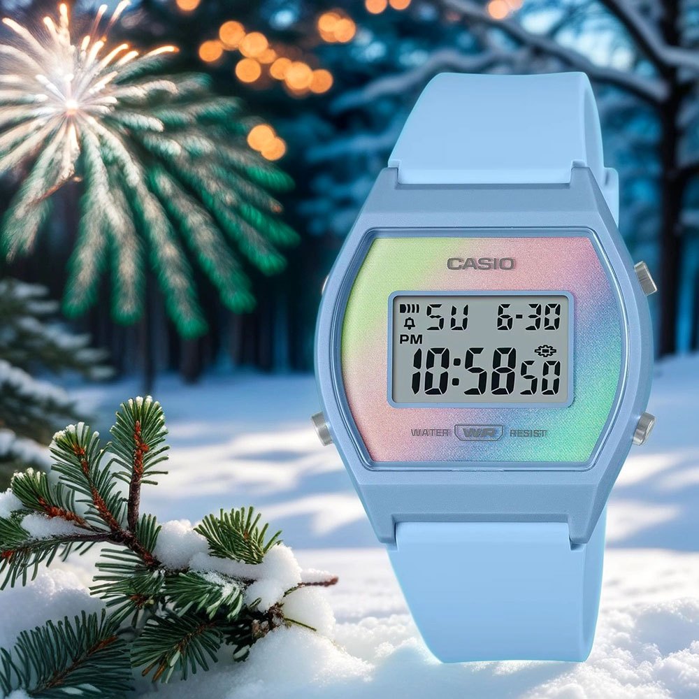 CASIO 卡西歐 粉彩漸層電子錶 女錶 LW-205H-2A, , large