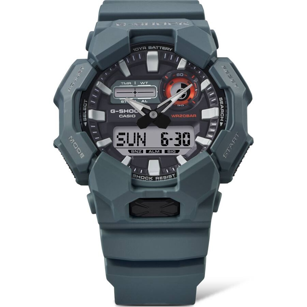 CASIO 卡西歐 G-SHOCK 10年電力雙顯手錶 學生錶 GA-010-2A, , large