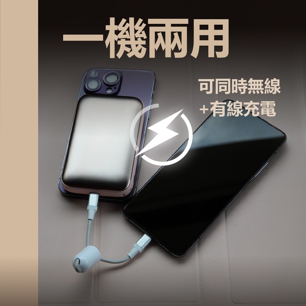 【A-mego】AW101粉餅機10000mAh磁吸無線快充行動電源 支援iPhone15/16_機身有標示瓦時(Wh), , large