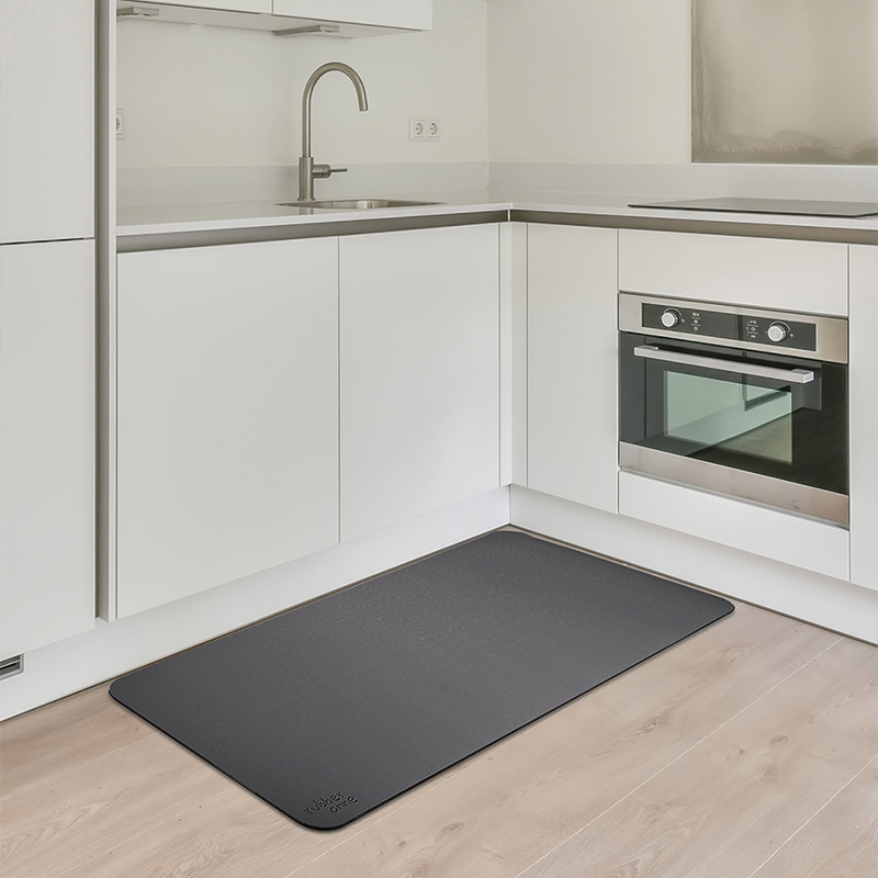 【怪獸】rubber anne 30秒瞬吸 軟式珪藻土廚房吸水地墊 (120x50cm) -灰圓角, , large