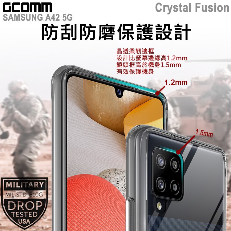 GCOMM Galaxy A42 5G 晶透軍規防摔殼 Crystal Fusion, , large