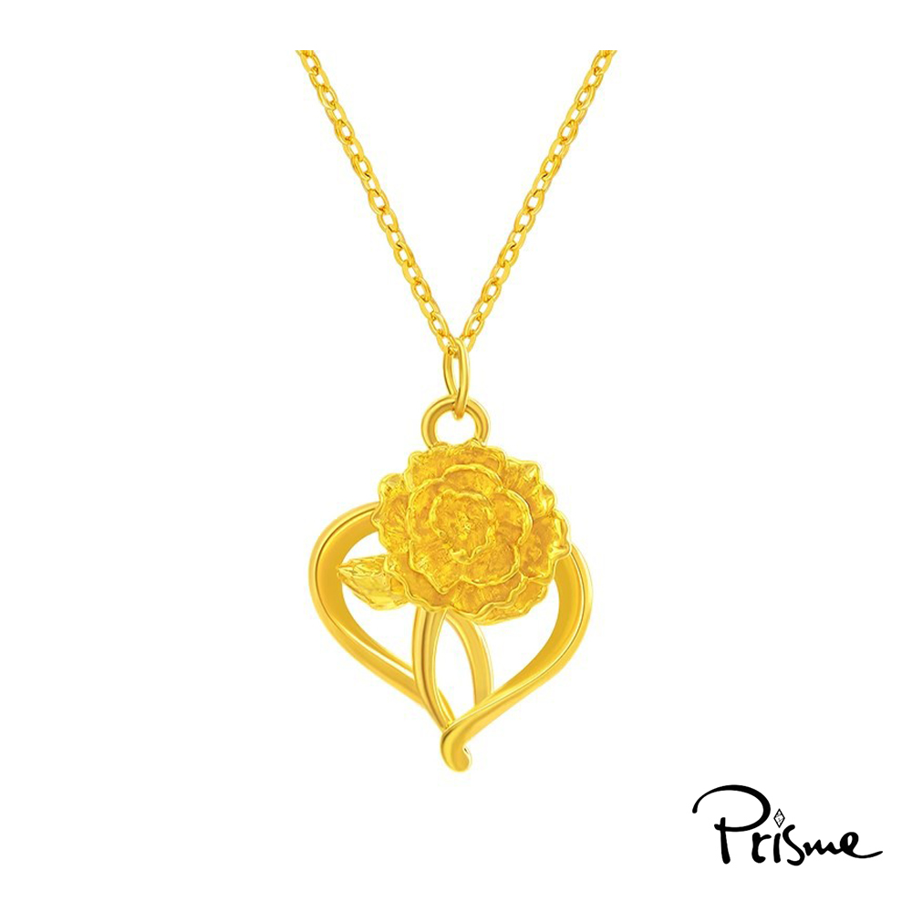 【Prisme Gold】黃金項鍊 康乃馨 鍊墜項鍊 (金重：約0.12錢±0.03), , large