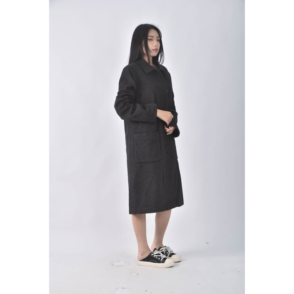 (L) thomo大衣灰色外套二手衣, , large