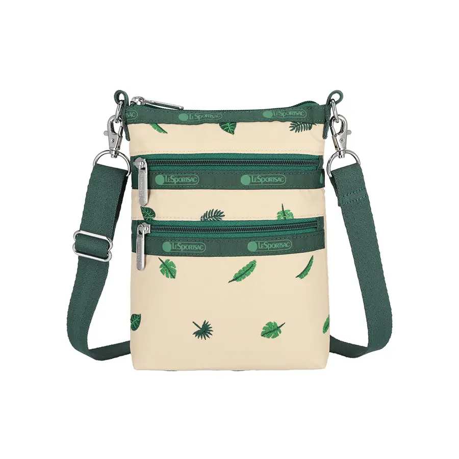 Lesportsac 3 Zip Crossbody 三層拉鍊斜背包 / 綠色慢旅, , large