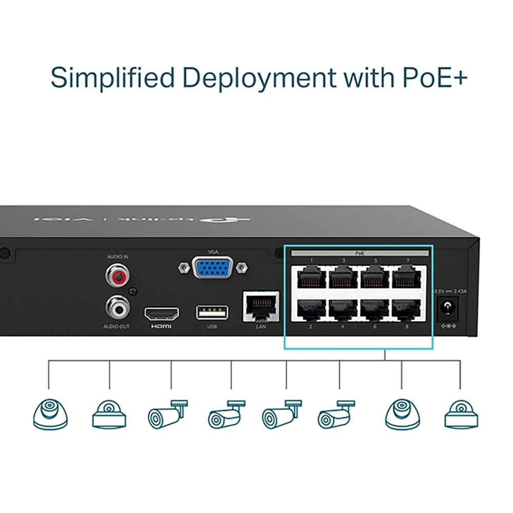 TP-LINK 昌運監視器 VIGI NVR1008H-8MP 8路 網路監控主機 + WD 2TB 監控專用硬碟, , large