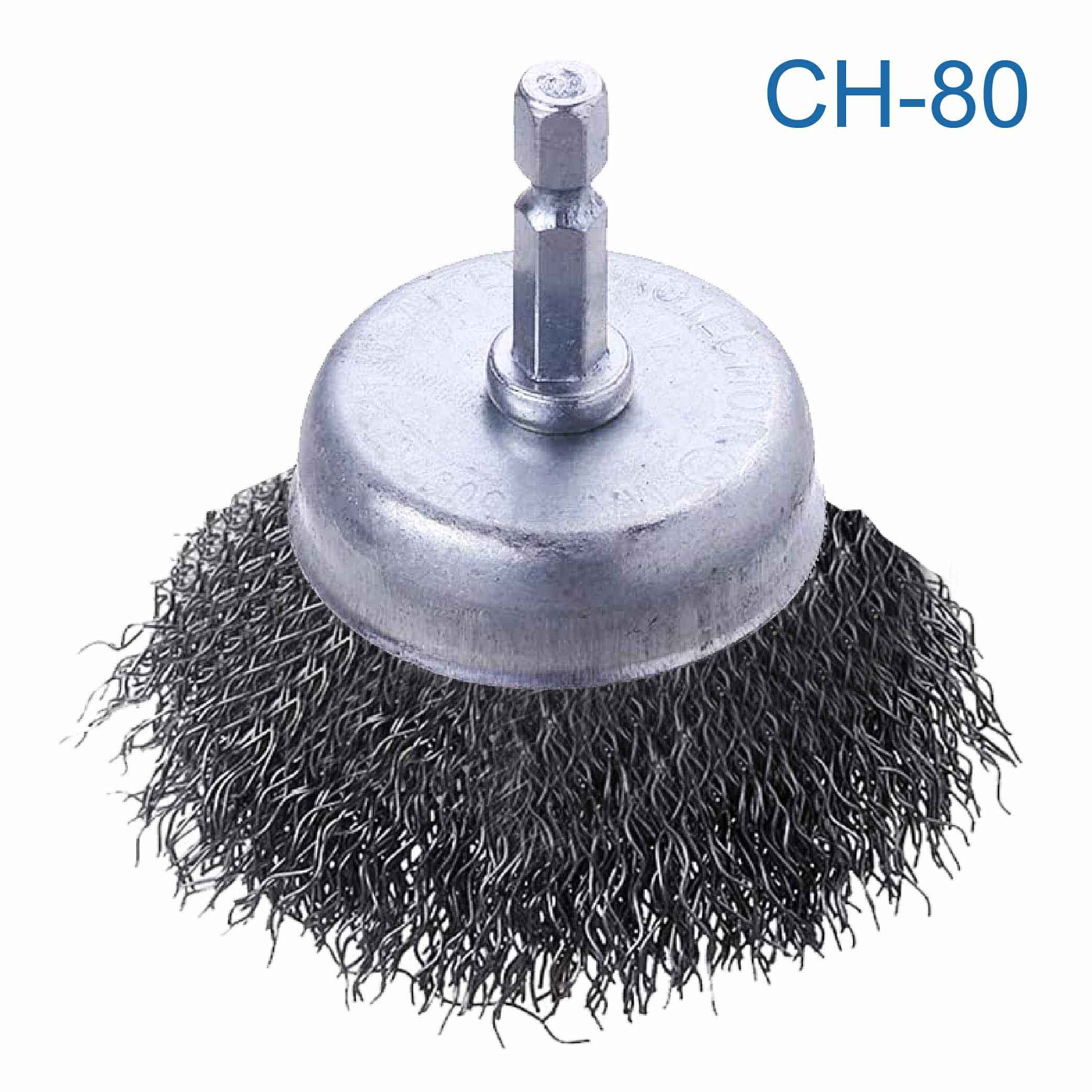 鉅玉經典｜六角柄鋼絲刷 帶柄碗型 CH-80, , large