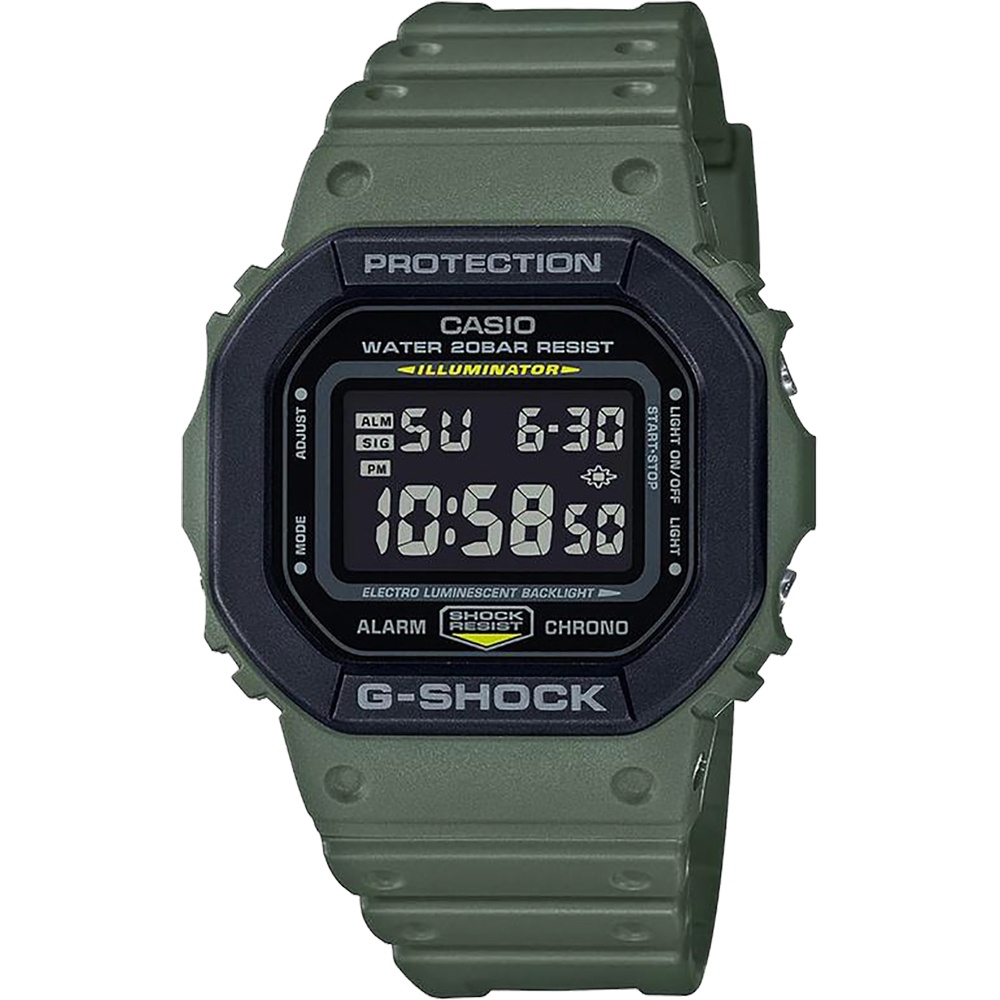 CASIO 卡西歐 G-SHOCK 軍事風手錶-軍綠 DW-5610SU-3, , large