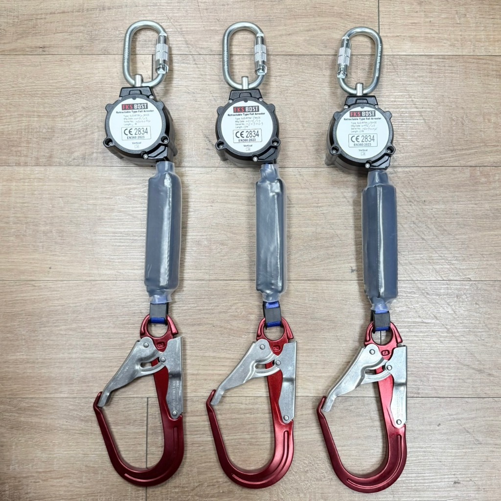 WIN五金 台灣製造FKS BOST SLD-RTW-1.8M (單顆) 織帶高空作業防墜器 通過認證CE EN 織帶防墜器 安全帶 捲吊防墜器 防墬器, , large