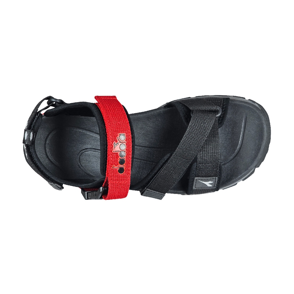 DIADORA迪亞多那 步行者兩棲涼鞋 男鞋 簡約素色 水陸兩用 插扣 魔鬼氈 耐用 減震 吸衝 柔軟 耐磨 灰桔 黑紅, , large