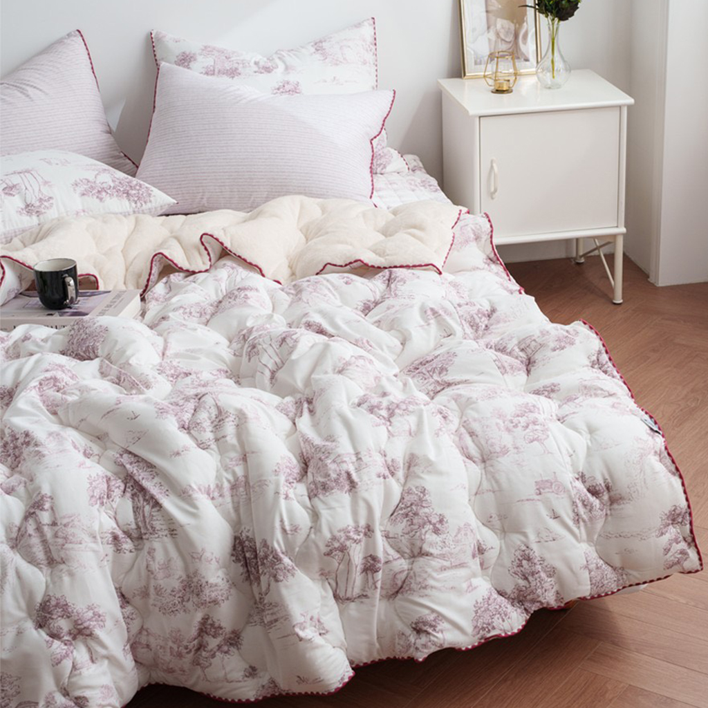 Korean Hanebul Dual-Material Single-Side Plush Washed Comforter (2 kg), , large