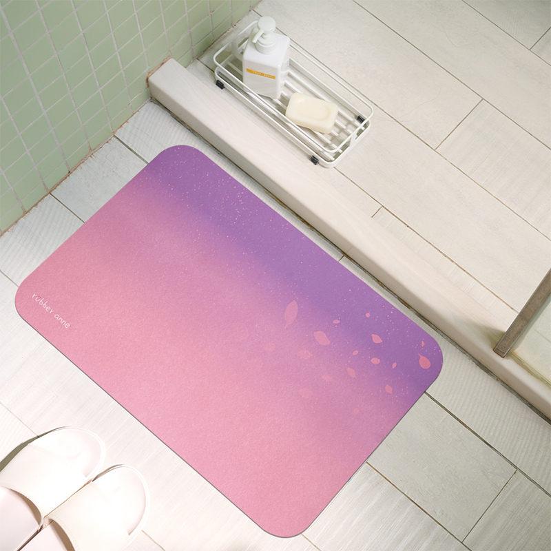 【Monster】 Soft Diatomaceous Earth Absorbent Mat – Sakura Series (60x40cm) – Night Snow Sakura Flutter, , large