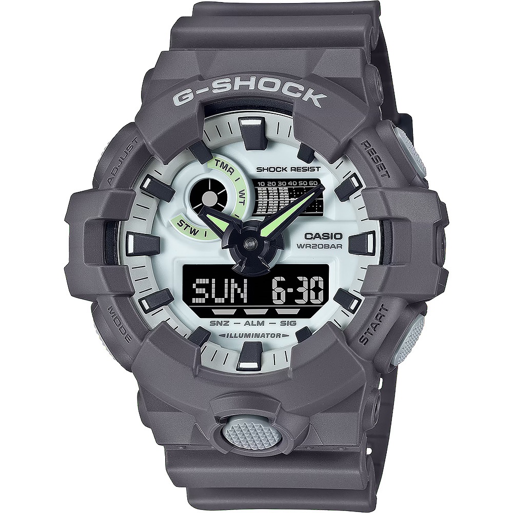 CASIO 卡西歐 G-SHOCK 綠光系列運動手錶 GA-700HD-8A, , large