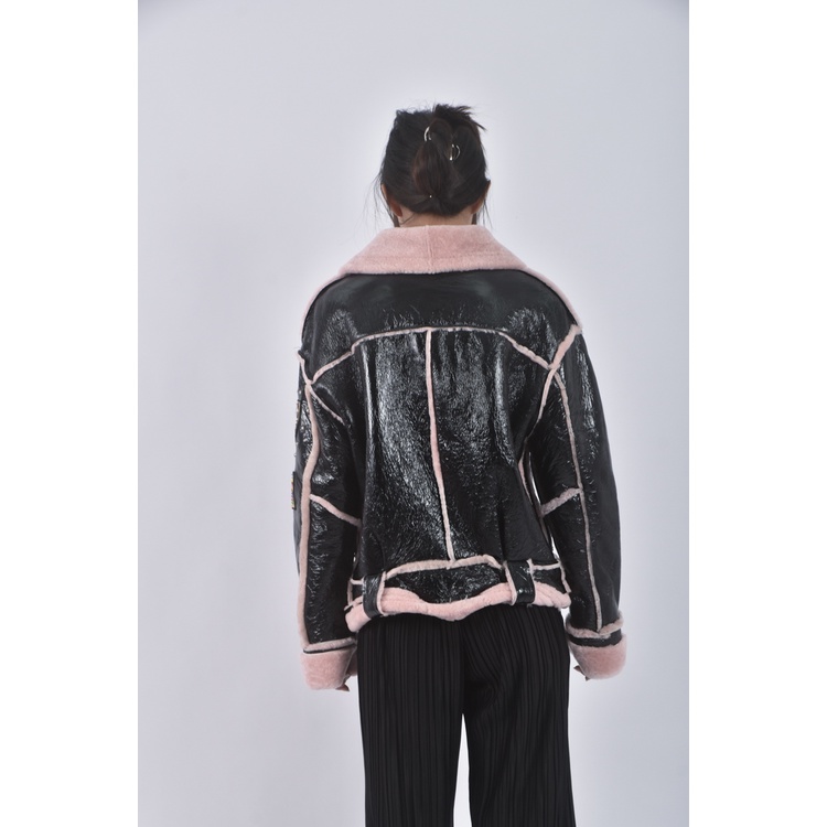 (XL) 皮質珍珠黑色外套二手衣, , large