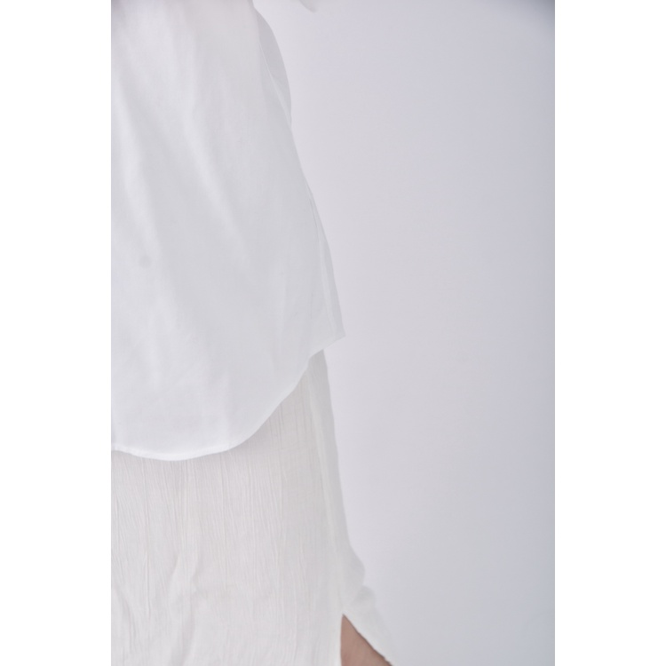 (L) uniqlo排扣白色襯衫上衣二手衣, , large