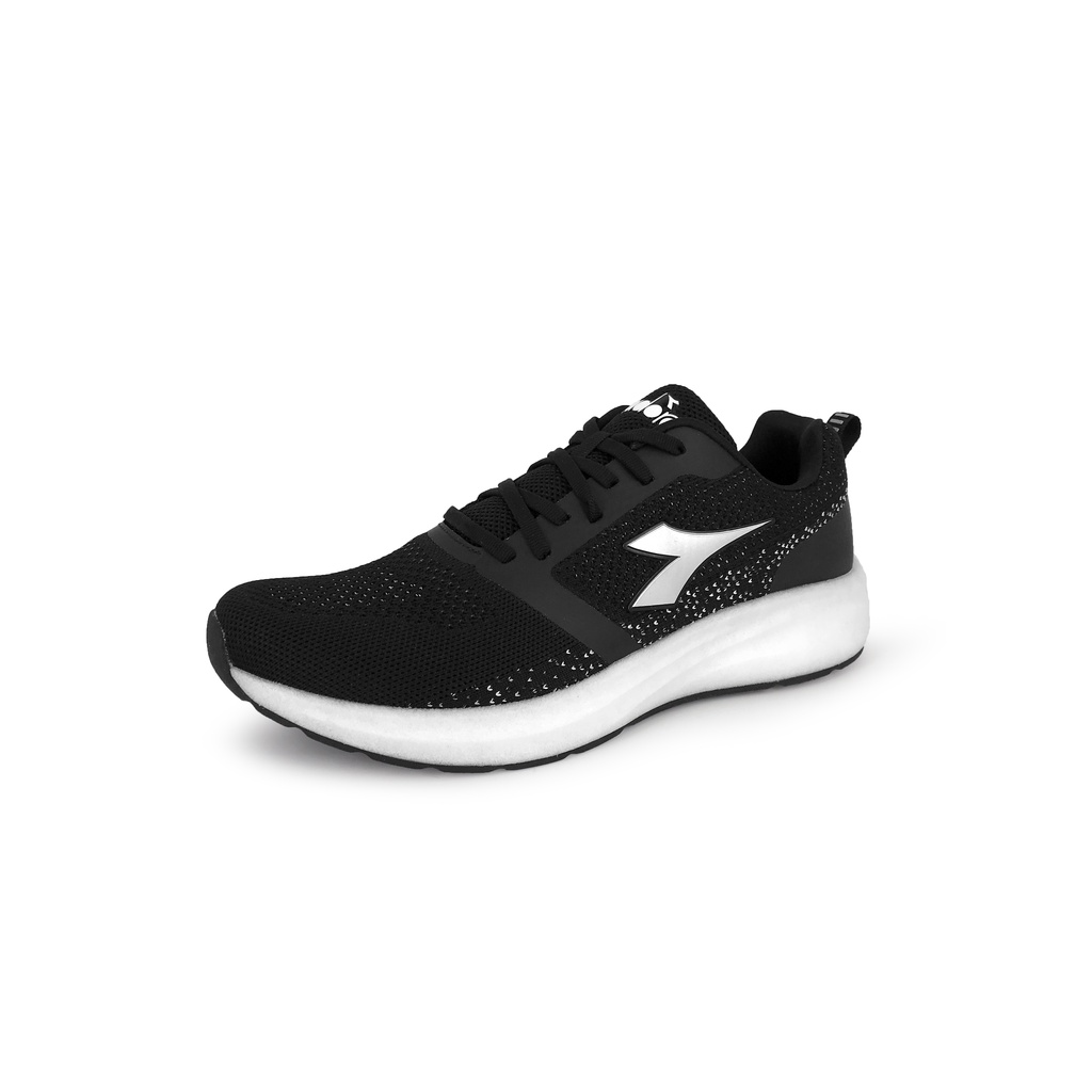 DIADORA迪亞多那 專業避震慢跑男鞋 男運動鞋 慢跑鞋 吸濕 排汗 透氣 散熱 保護後跟 Q彈 輕量 止滑 黑 灰, 黑,28, large