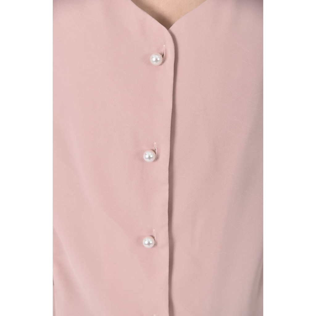 (L) neon韓牌質感棉質花邊粉色長袖上衣二手衣, , large