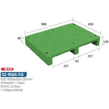 [台灣湧利企業有限公司]塑膠棧板 S2-9065-FG 全新料 蘋果綠 PP, , large