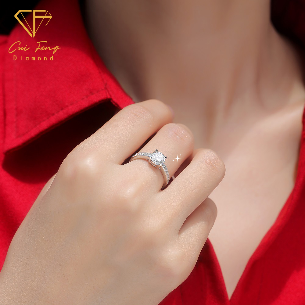 【CF鑽飾】戒指《1克拉男女對戒 奢華F》莫桑鑽 純銀 鑽戒, , large