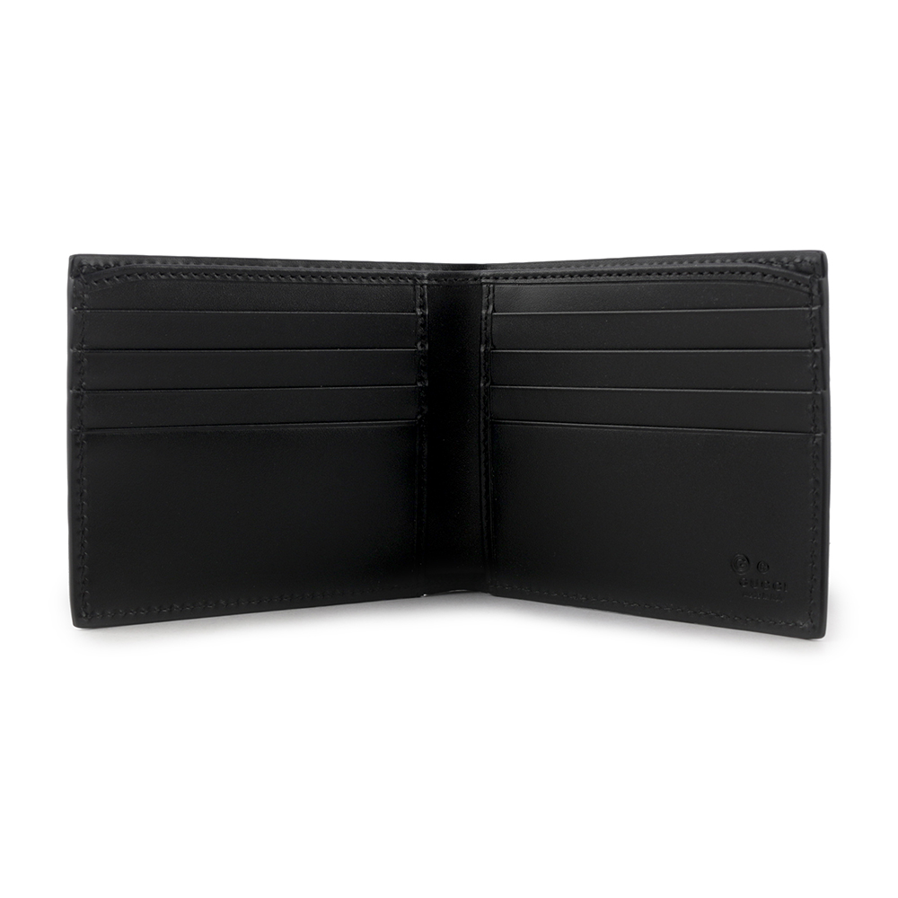 GUCCI GG Logo 大標誌壓印牛皮對開8卡短夾/黑色, , large