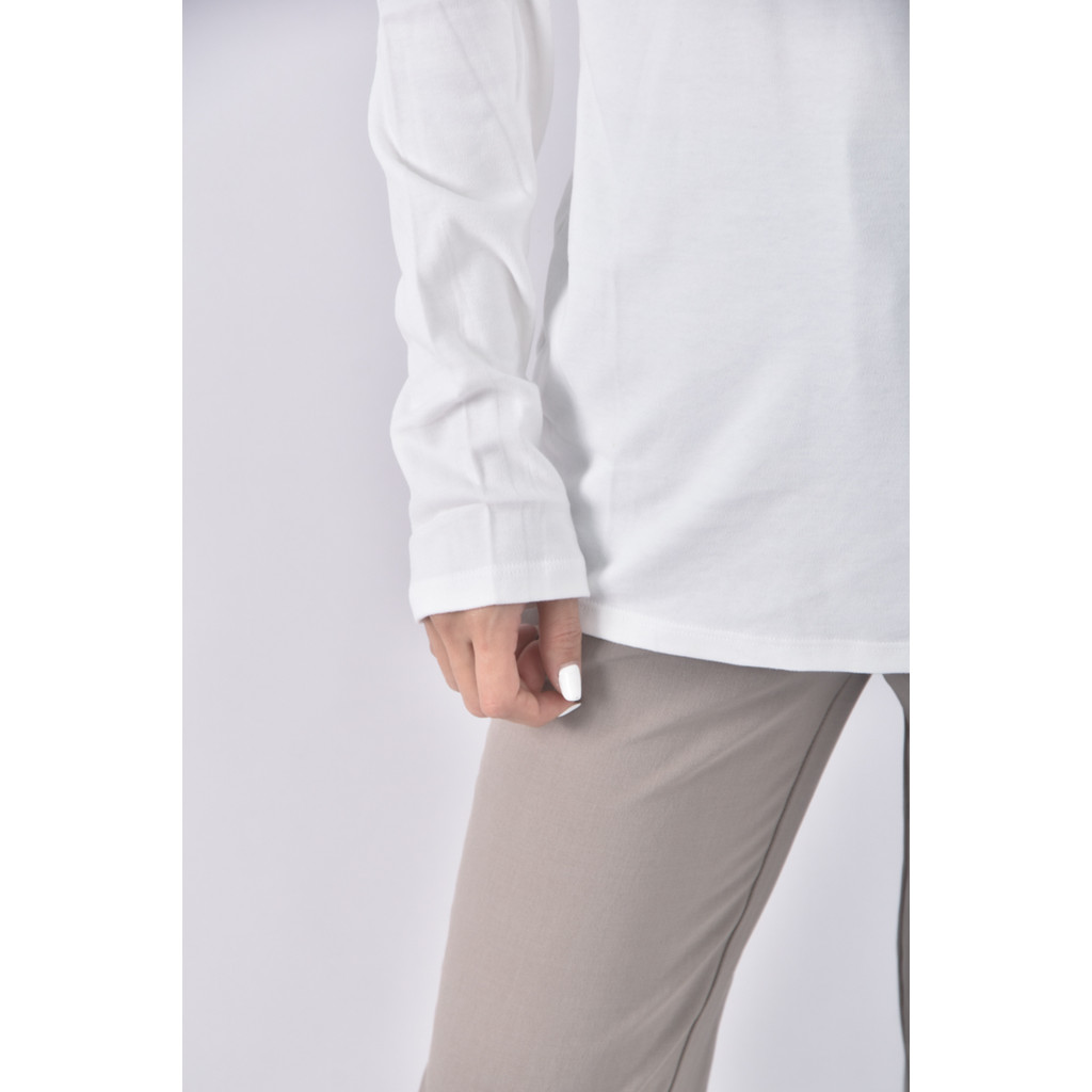 (L) lativ質感棉質純棉白色長袖上衣二手衣, , large